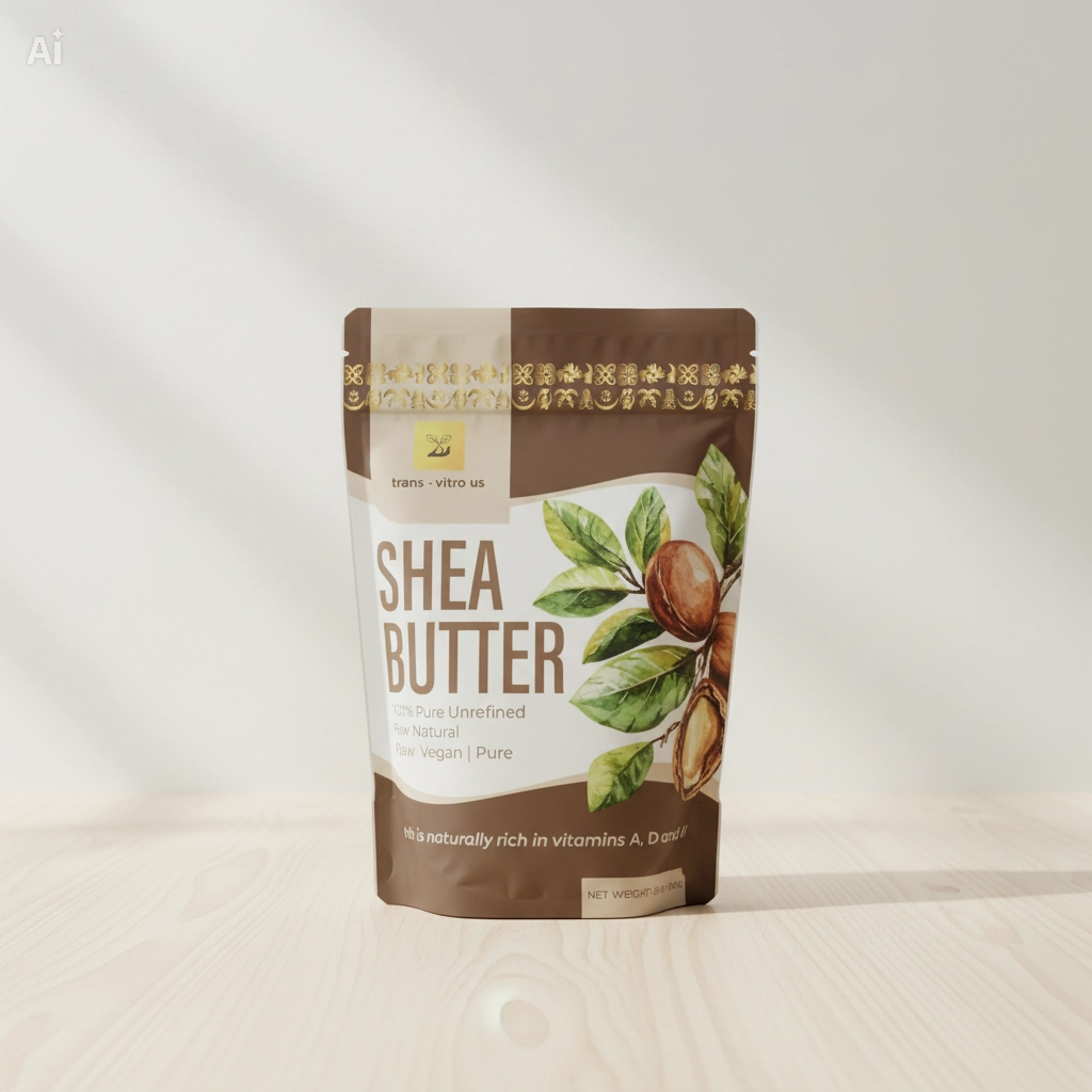 Trans-Vitro Raw Unrefined Shea Butter – 100% Natural, Ghana-Made – 5 oz