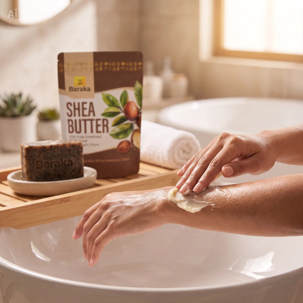 Trans-Vitro Shea Butter & Soft African Black Soap Set – Natural Skincare – 5 oz