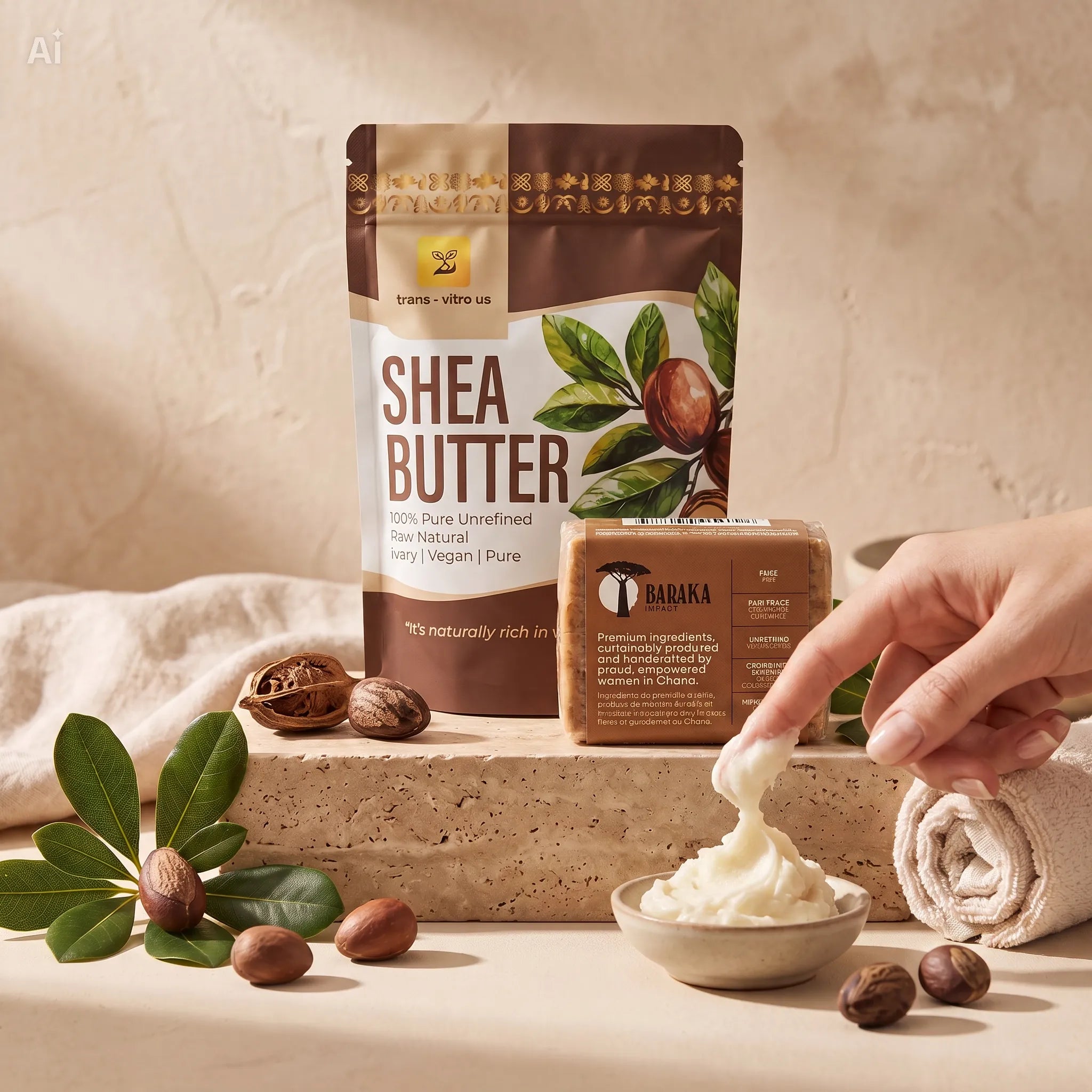 Trans-Vitro Shea Butter & Soft African Black Soap Set – Natural Skincare – 5 oz