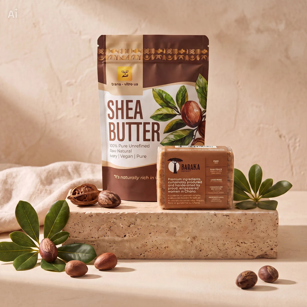 Trans-Vitro Shea Butter & Soft African Black Soap Set – Natural Skincare – 5 oz