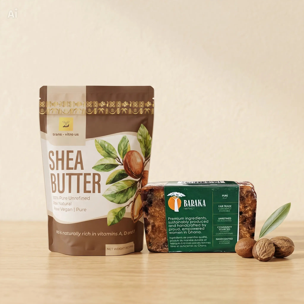 Trans-Vitro Shea Butter & Aloe Vera African Black Soap Set – Natural Skincare – 5 oz