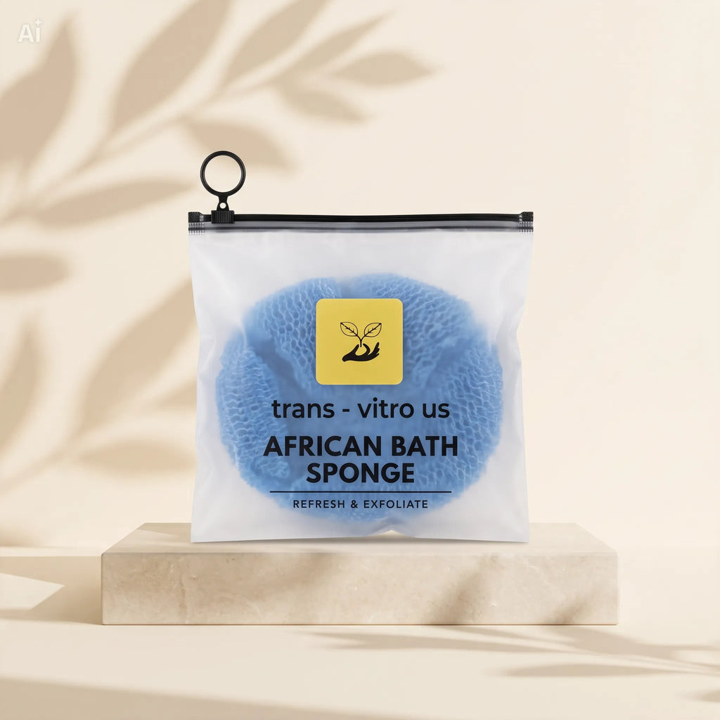 Trans-Vitro African Net Exfoliating Bath Sponge with Bag – Full Body Scrub – 85cm