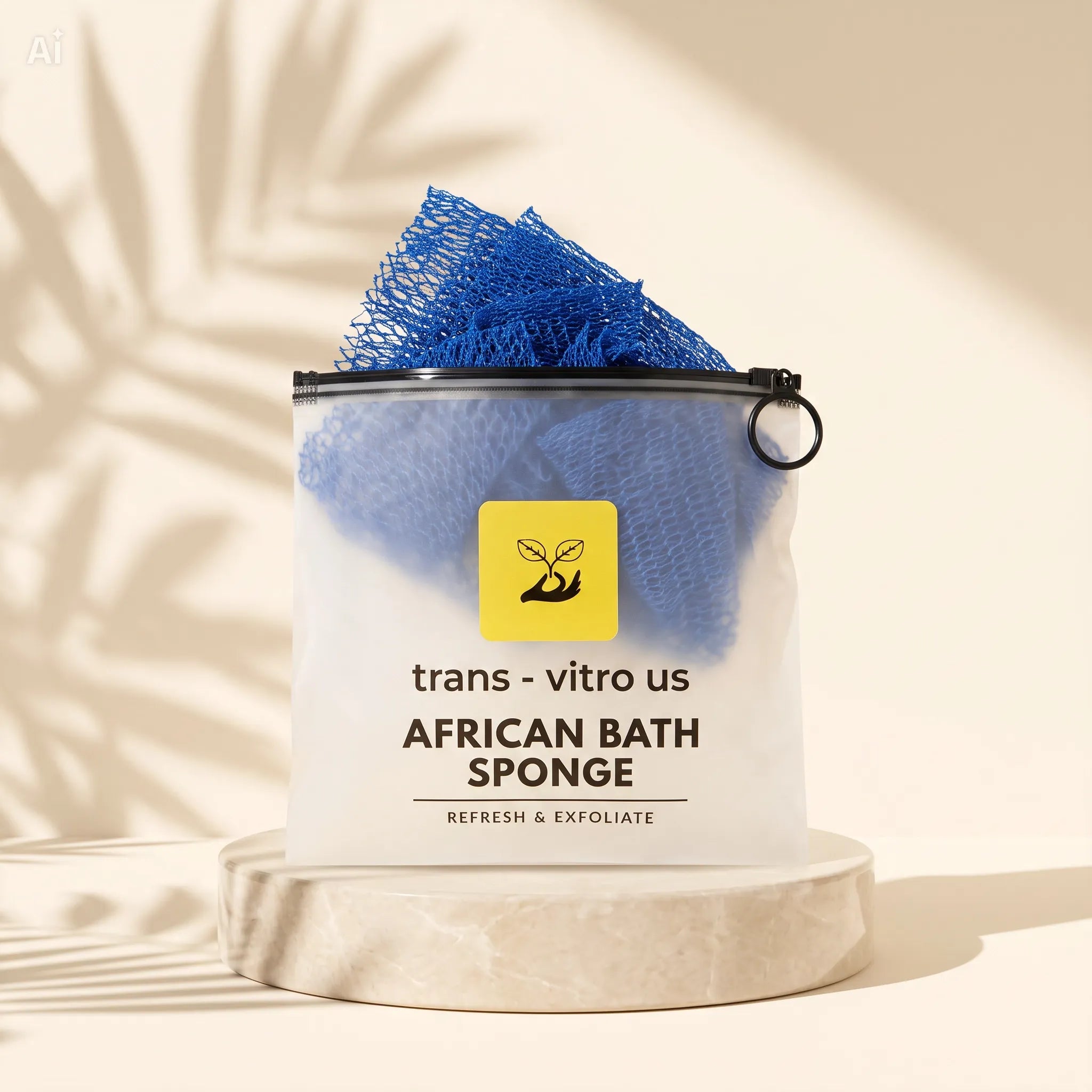 Trans-Vitro African Net Exfoliating Bath Sponge with Bag – Full Body Scrub – 85cm