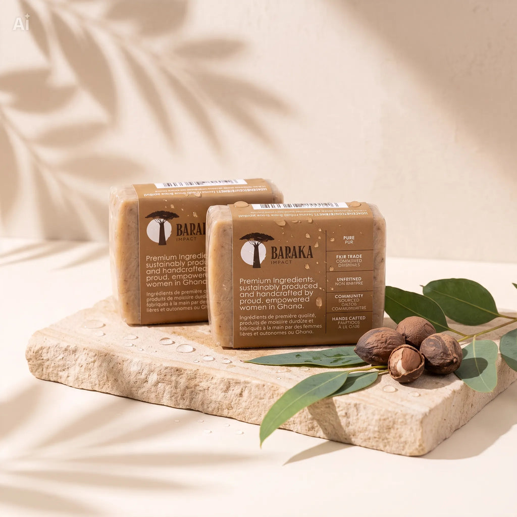 Soft African Black Soap – Traditional, Handmade in Ghana – 5 oz, Pack of 2