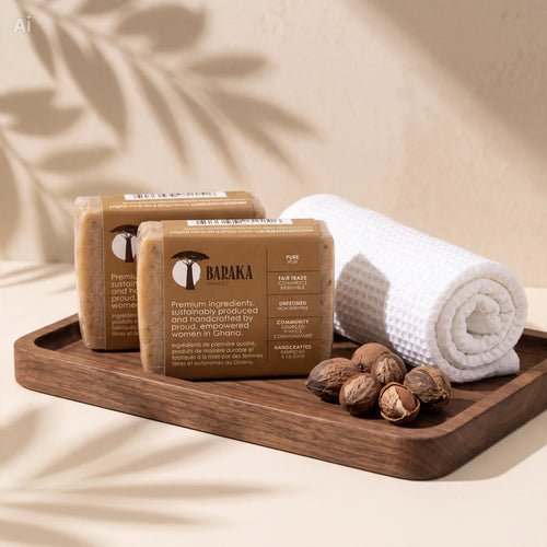 Soft African Black Soap – Traditional, Handmade in Ghana – 5 oz, Pack of 2