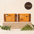 Honey Turmeric African Black Soap – Handmade in Ghana – 5 oz, Pack of 2