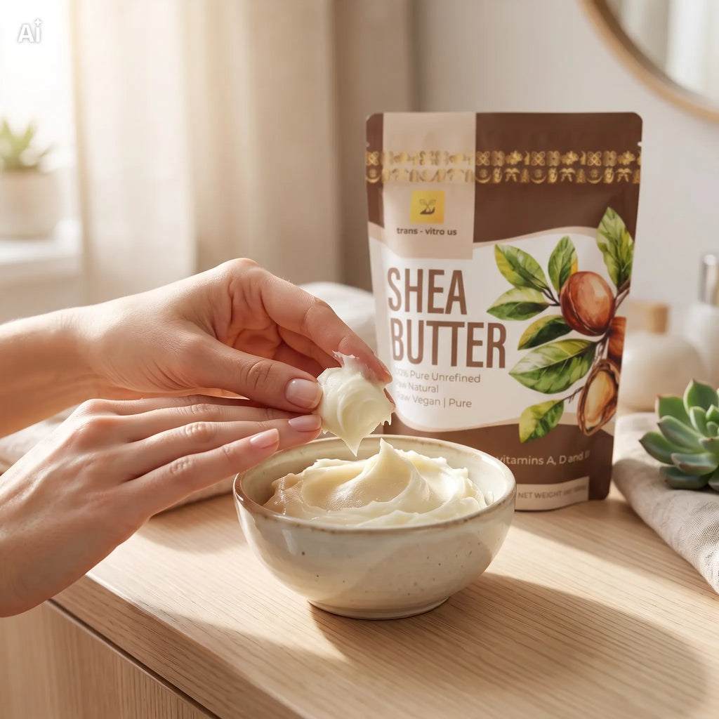 Trans-Vitro Raw Unrefined Shea Butter – 100% Natural, Ghana-Made – 16 oz