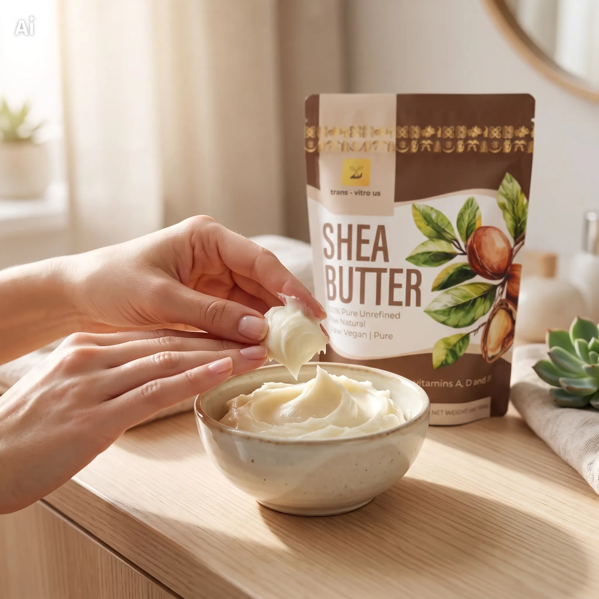 Trans-Vitro Raw Unrefined Shea Butter – 100% Natural, Ghana-Made – 16 oz